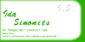 ida simonits business card